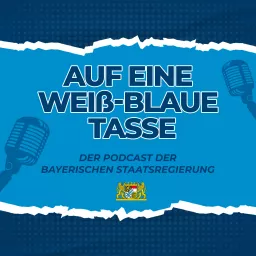 Auf eine weiß-blaue Tasse