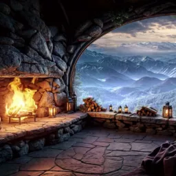 Cozy Cave Rain Sounds with Crackling Fire | Sleep & Relax